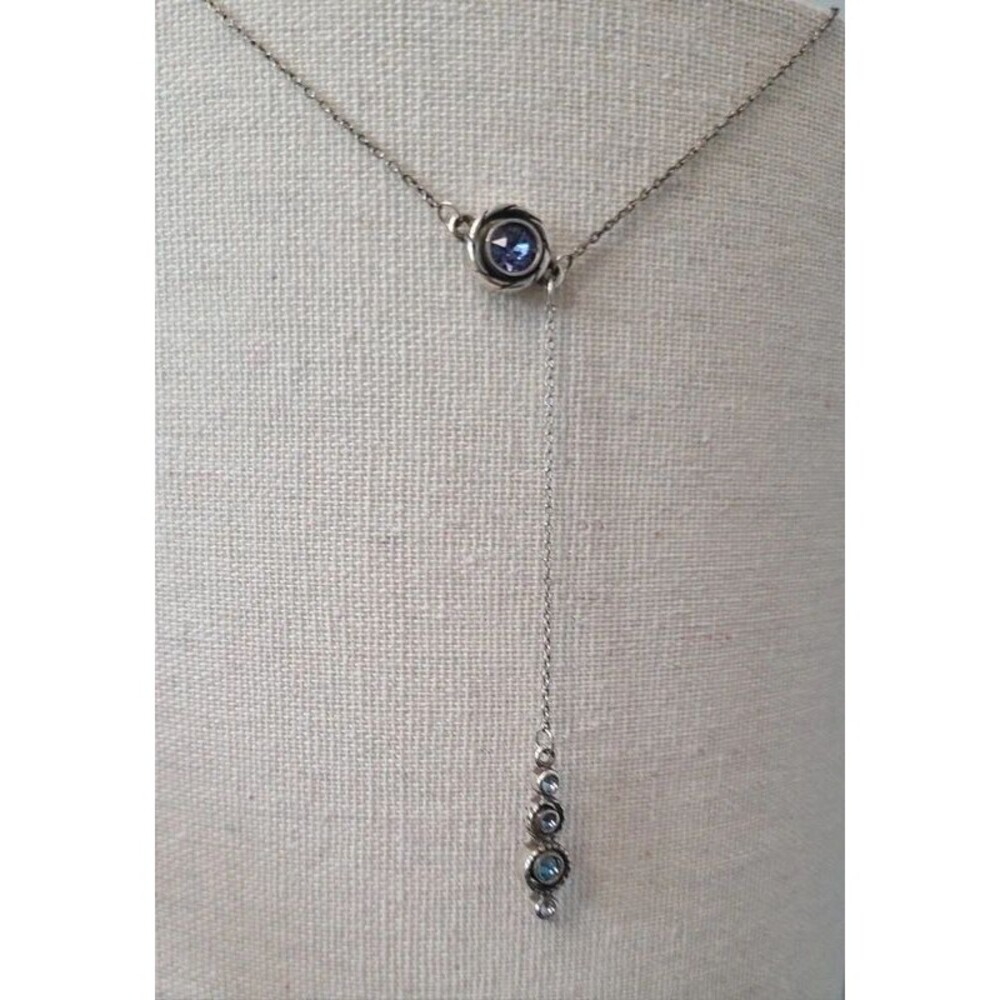 Brighton Halo Y Drop Crystal Lariat Necklace